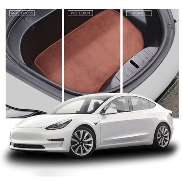 Bil Flannel Pude Sort Bil Bagagerum Opbevaringsboks Pad Beskyttelse til Model 3