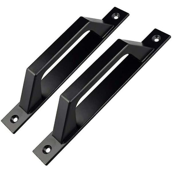 Svart trädgårds dörr D dörrhandtag 200mm 2 st svart