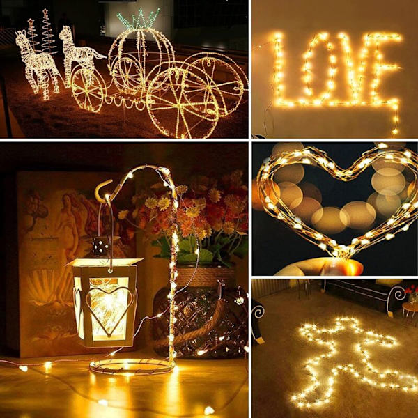 Letvægts Garland, 20M 200LED Garland LED USB Feelygter IP65 Vandafvisende Lys Garland 8 Tilstande Indendørs Dekoration / Udendørs Til Værelse Jul