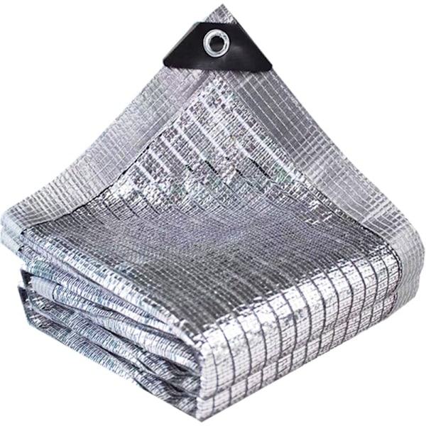 Aluminium Skygge Net, Skygge Net, UV-Resistent Skygge Klud, Vindtæt Skygge Sejl, Sølv (2x4m)