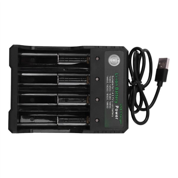 3X 4-Slots Genopladelig Smart USB Li-ion Batterilader til 18350 18500 18650 Aaa