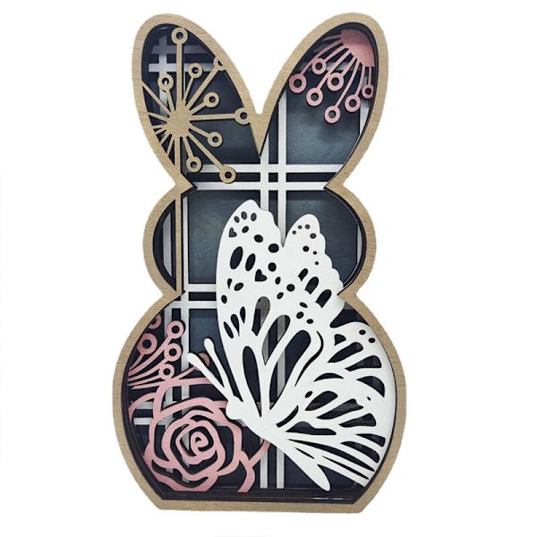 Påske Træ Kunsthåndværk Hule Kanin Sommerfugl Påske Dekorationer til Hjem Fest Desktop Ornament
