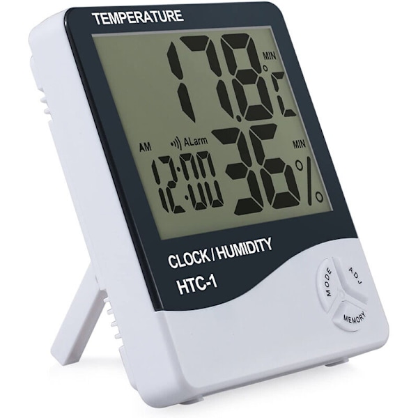 4 stk. Digital Rumtermometer Hygrometer Luftfugtighedsmåler Indendørs LCD Termometer Alarm Temperaturmonitor