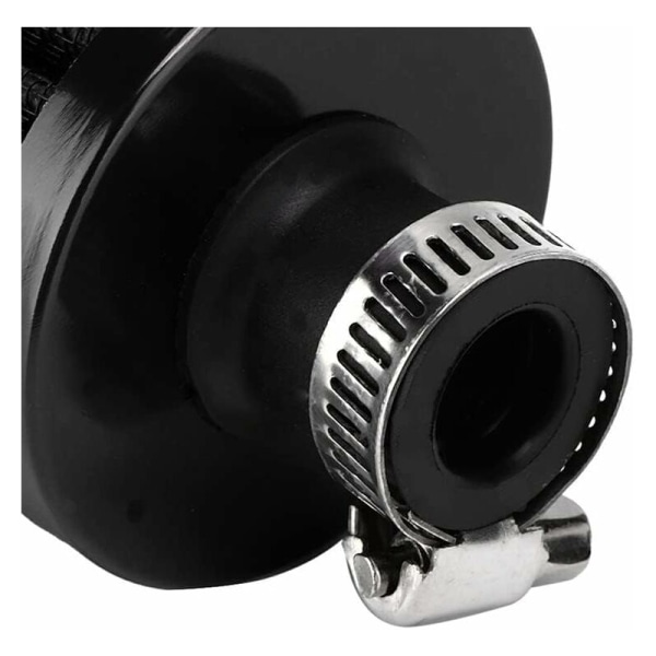 Autoluftfilter, 12 mm avluftningsfilter, 12 mm/0,8 tum innerdiameter Mini luftintagsfilter vevhusventilationsavluftning universellt biltillbehör (svart)