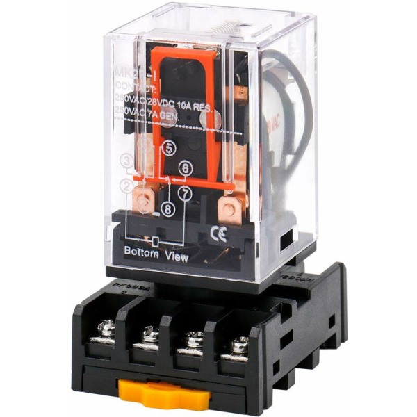 Använda MK2P-I AC 220V relä DPDT spole 8 stift med PYF83A pluggbar terminaluttag
