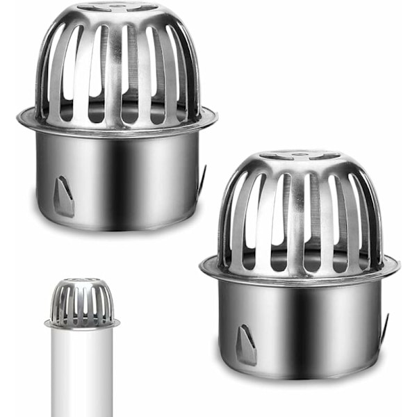 Rännskydd, 2-pack, Rännskydd i rostfritt stål, Rännskydd, Lövskydd, Lövskydd, Lövfilter för takrör med diameter 67 mm