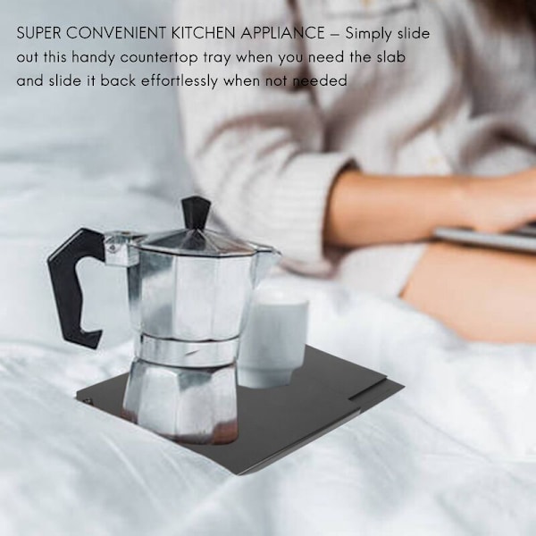 Skydende køkken Caddy kaffebakke måtte, 12 tommer, under skab apparat, kaffemaskine brødrister-mobil opbevaringsskyder, glatte rullende hjul (2 pakke)