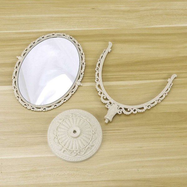 Soikea Kosmeettinen Peili Vintage Pöytäpeili 360 Asteen Kierto Suurennuspeili Kaksinkertainen Peili (beige)