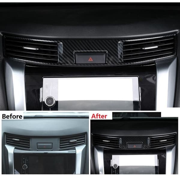 Til Navara NP300 2016-2019 Bil Central Control Air Conditioning Outlet Vent Frame Cover Trim Sticker Tilbehør