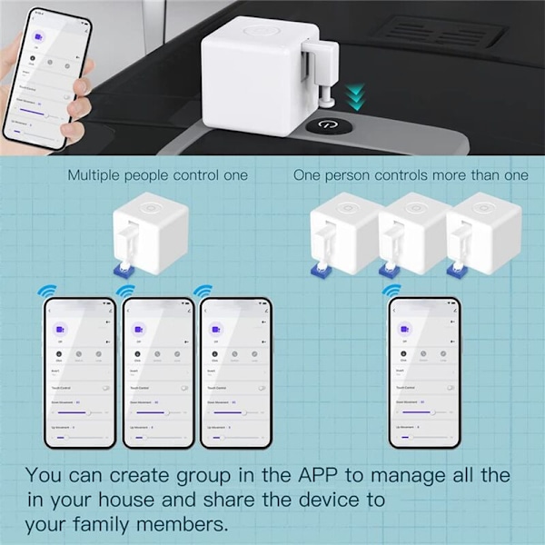 Fingerbot plus Smart Switch Bot Tryckknapp Hemliv Röststyrning med App