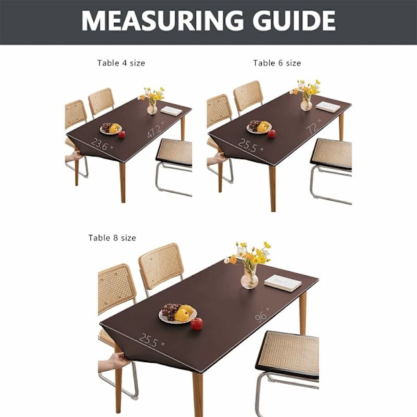 Rektangulær Tilpasset Skinn Duks, Duks med Elastiske Kanter, Vaskbar Duks for Utendørs, Terrasse, Kjøkken og Spisestue - Beige6FT 18