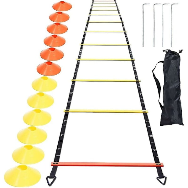 Piao Agility Ladder - Agility Speed ​​ja tasapainoharjoittelutikkaat jalkapalloon, koripalloon, nyrkkeilyyn, pehmeään palloon, jalkatyöhön, ketteryyden harjoittelutikkaat