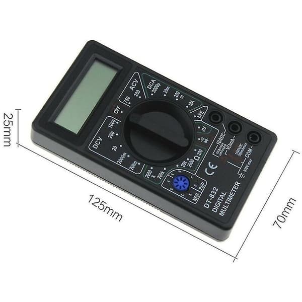 Dt-832 1999 Digitalt Multimeter AC/DC Ampere Teller Volt Ohm Tester Voltmeter Ammeter Multimeter Svart