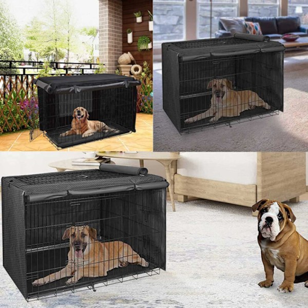 Hundebur Innendørs Sterk Beskyttende Deksel, Lystett Multifunksjonell Hundebur, 420D Oxford Stoff (Uten Hundebur) (110 × 73 × 76 cm)