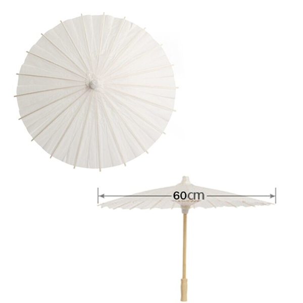 6 stk. Papir Parasol Paraply Bryllup Fest Favor 60Cm Bambus Paraplyer til Brudebrud Shower Midtpunkter Foto Props