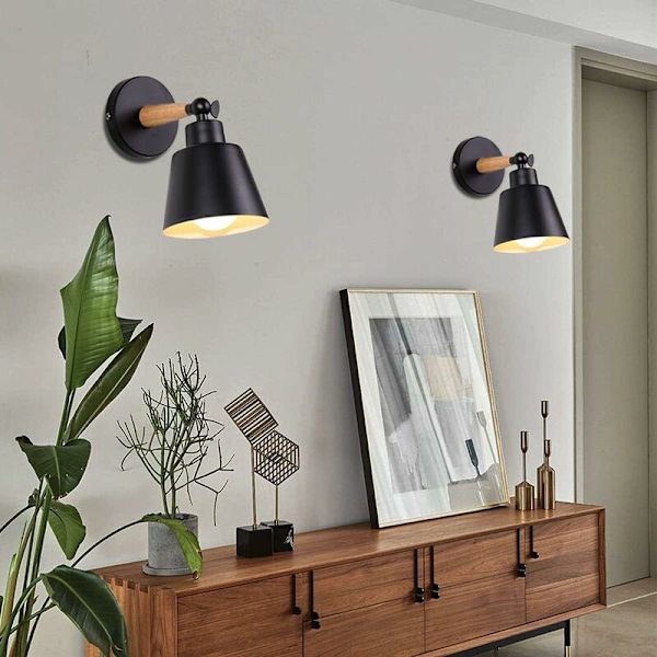 Retro Industrielt Vægskinne, Moderne Indendørs Vægskinne, E27 Metalbur Ceiling Light, Macaron Design til Soveværelse, Køkken, Spisestue (Sæt af 2, Blå)