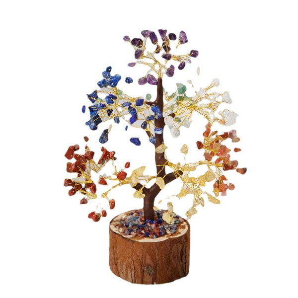 Livets agatträd - Kristallträd med positiv energi, Feng Shui-dekoration - Bonsaiträd för ädelstenar, Pengar, Lycka till med helande kristaller - Meditationsstenar