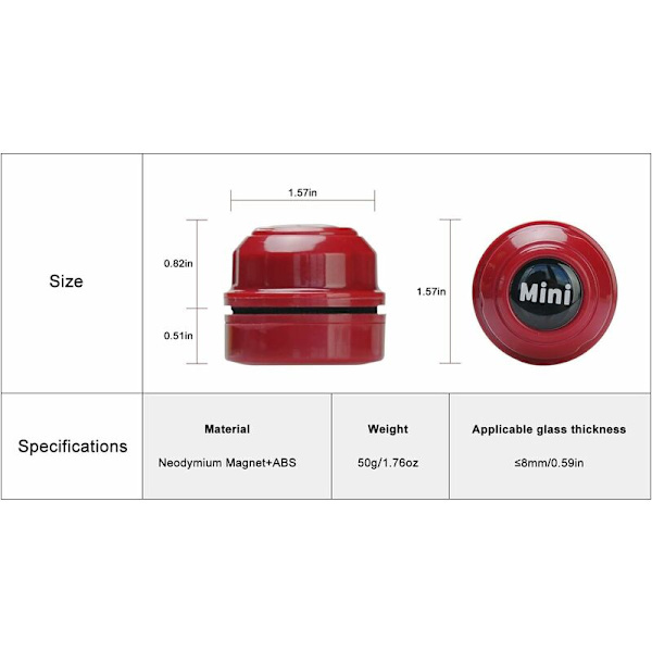 Mini magnetisk akvariebørste, akvarieglasrenser, egnet til akvarierengøring og fjernelse af alger-rød-