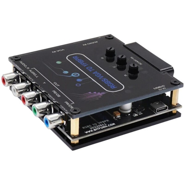Rgbs Vga Scart till Ypbpr Komponentkonverterare för Retrospelkonsol Komponent