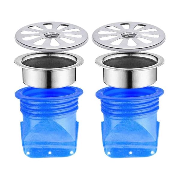 Anti-backflöde justerbar silikongolvbrunn, 2-pack, envägsventil för badrumsgolv VVS (blå 60 50cm)
