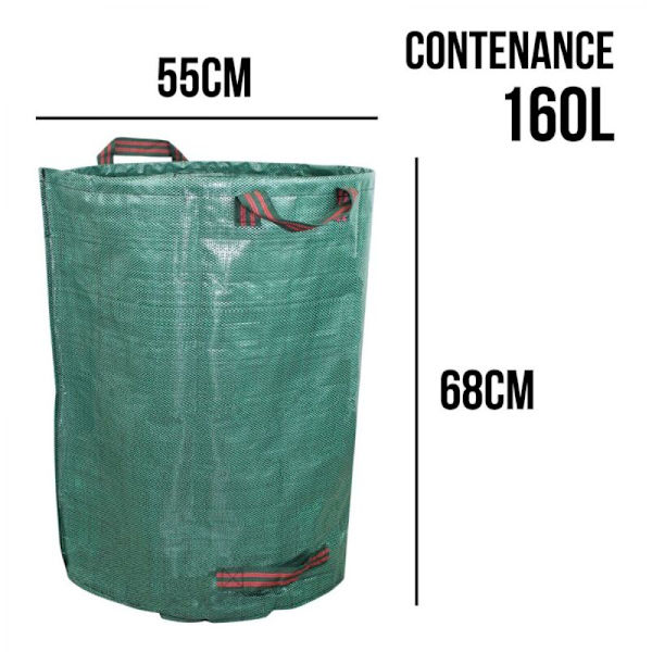 Set med 3 160L sopsäckar i PP 150g/m² självbärande