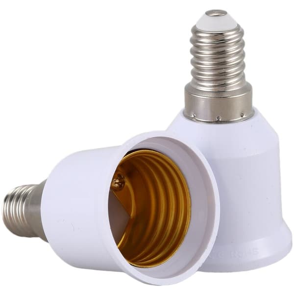 5 stk LED-pærebase E14 til E27 konverteradapter, hvit