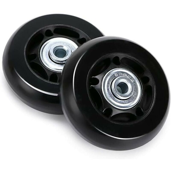 2 kpl Matkalaukun Pyörien Vaihtopyörät Laakerin Korjaus Matkalaukulle 60×18mm, Musta