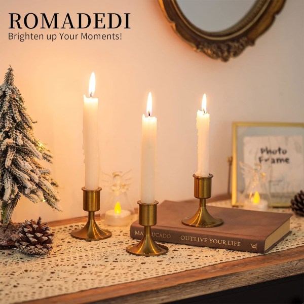 Tilspidsede lysestager, kraftig tyk guld lysestage lysestage til bordet midtpunkt, bryllupsreception, festlig julekappe dekoration eller Ho