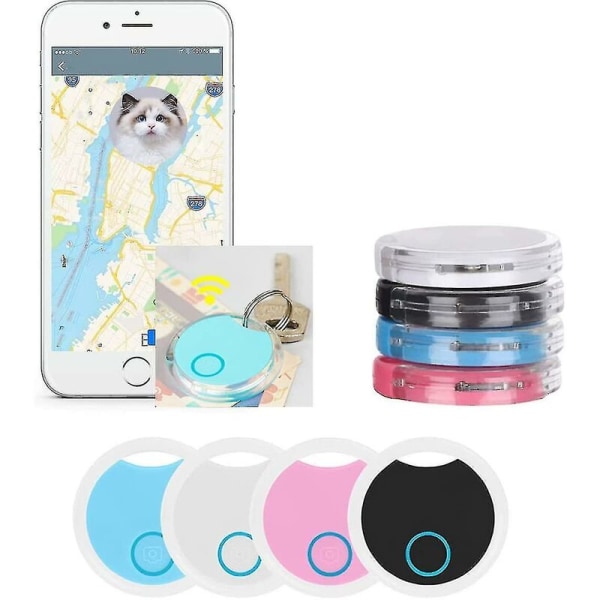4 Pack Smart Bluetooth Tracker og Key Finder med app, app kontrolkompatibel, 4 farver