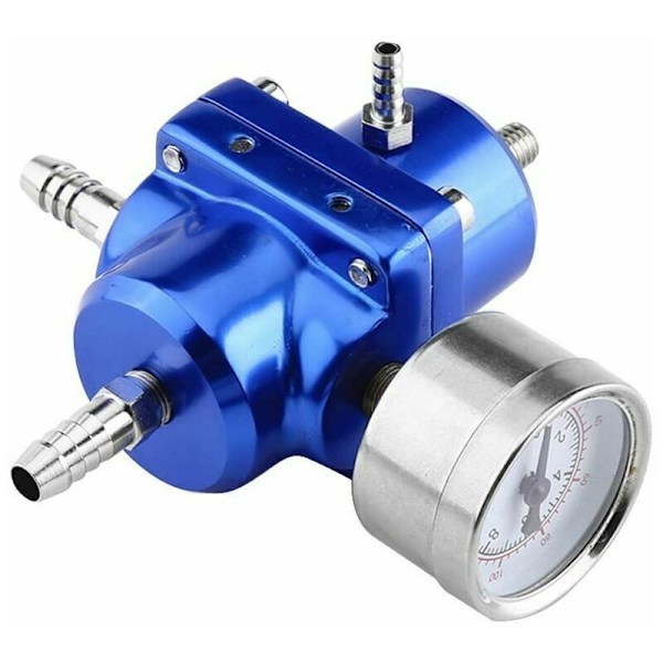 Bränsletrycksregulator, Bränsletrycksregulatormätare Slangset 0-140 psi Justerbar (Blå)