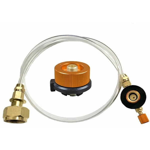 Guldadapter för lång självstängande gascylinder + fyllningsventilset för platt gascylinder