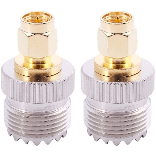 2X Sma Han Til Uhf So239 So-239 Rf Adapter Til Jumper Forbindelse Forbindelse -259 Guld