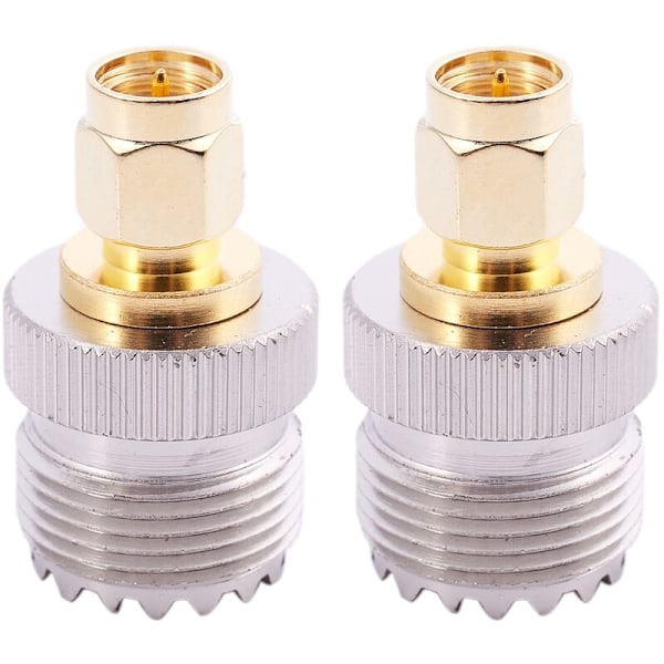 2X Sma hann til Uhf So239 So-239 Rf-adapter for Jumper Connect Connect -259 Gull