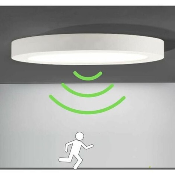 Loftslys LED-loftslys med bevægelsessensor Automatisk lyslampe til udendørs altan Garageindgang Entre Rund lysarmatur Let at installere