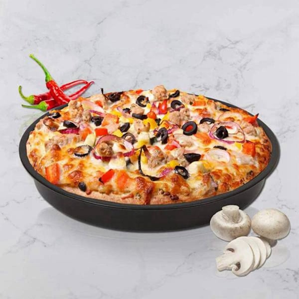 Kakaformar, Pizzapanna, 3-pack Rund Stål Luftfritös Ugn Långkokare Tillbehör Bakning Kakfat för Kök Matlagning