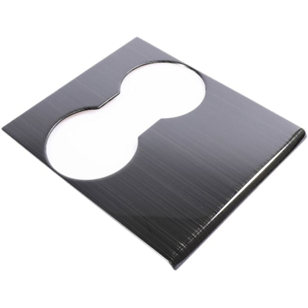Sort rustfrit stål indvendig kant kopholder panel låg trim til model 3