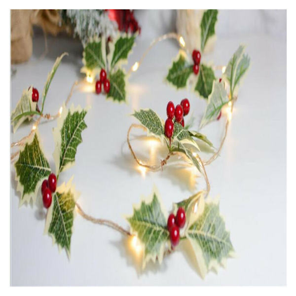 Julgransljus 2M 20LED Kott Röda Bär Klocka Julkrans Fairy Lights Med Fjärrkontroll För Jul Inomhus Utomhus Semester Nytt År