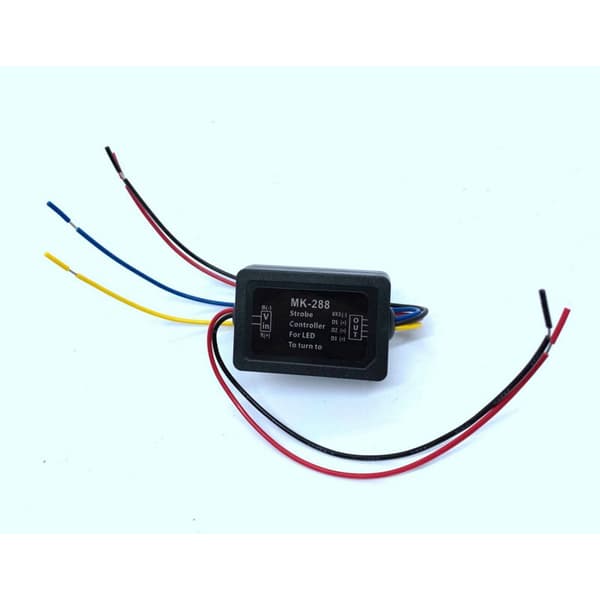 2 stk Universelle 12V -288 Blinkende Strobe-Kontroller Blinklysmodul for 3 LED Dynamisk Baklys