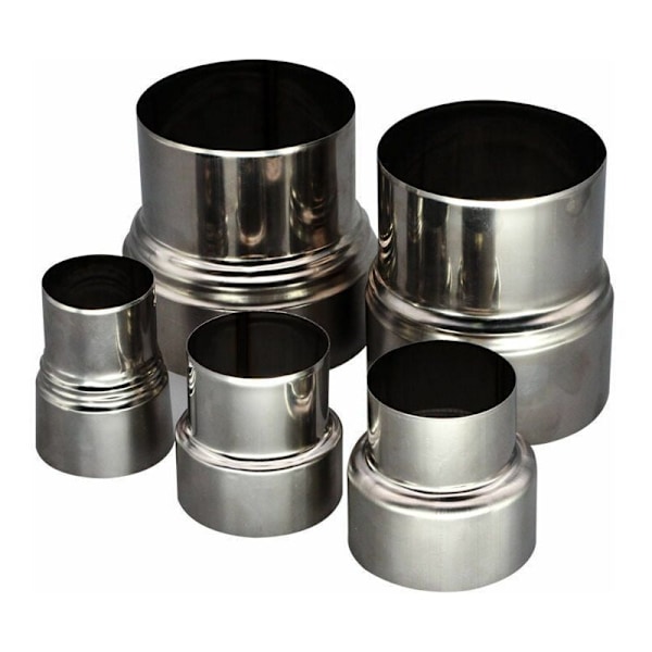 Rustfri Ovnsrør Reducer Rørforbindelse Skorstensrør Foring Adapter - Ø80mm / Ø60mm (1 stk)