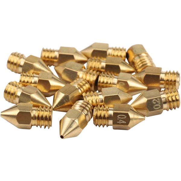 16 st MK8 3D-skrivarmunstycken för -10 7 olika dimensioner 0,2 mm, 0,3 0,4 0,5 0,6 0,8 1,0 mm