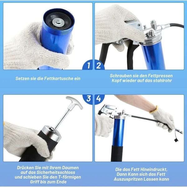 Randaco Hand Held Grease Pump Pistolgrepp 2 Tips Inkluderat 8000 PSI