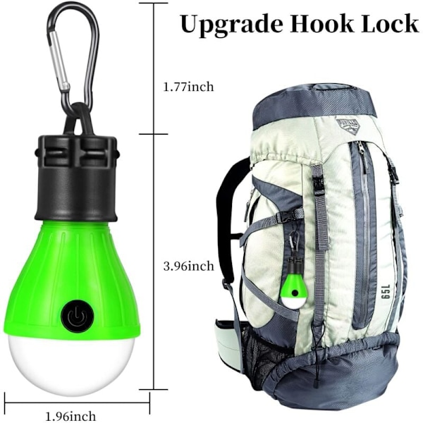 Campinglampa, 4x LED Campinglykta Batteridriven Campinglampa Bärbar Tältlampa Vattentät Nödljus för Camping [Energiklass A++]