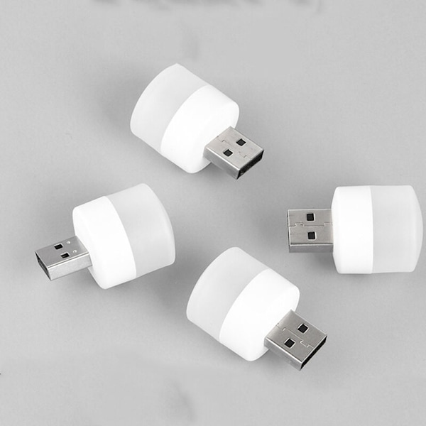 8 st nattlampa USB Mini LED-lampa, kompakt, för sovrum, badrum, barnrum, hall, kök (vitt ljus)