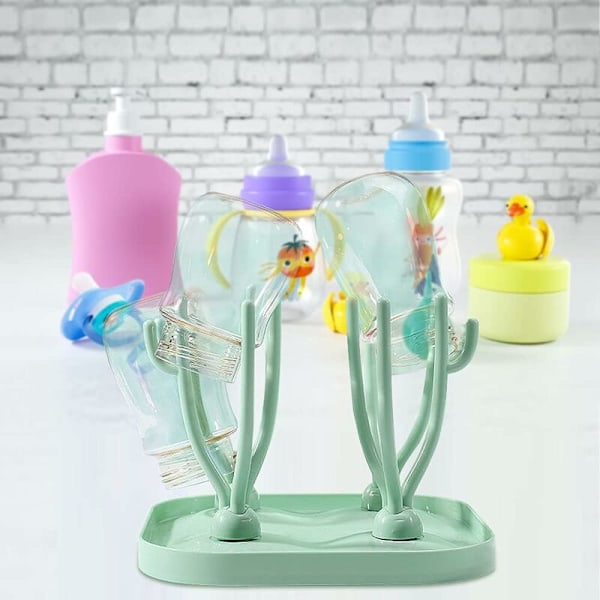 Babyflaskedryer, Babyflaskedryerstativ, Treflaskedryer, Flaskedryer, Treflaskedryer, for Babyflasker, Ren og Hygienisk (G