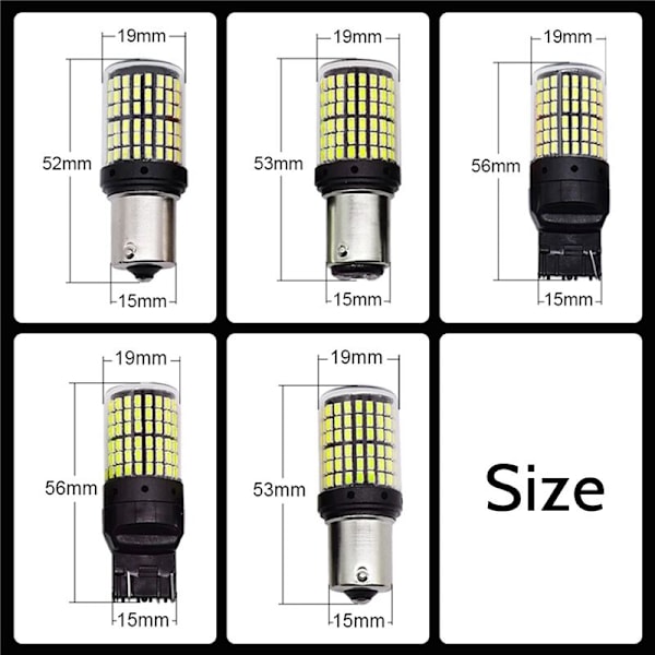 20 st 3014 144Smd Canbus 1157 BAY15D P21W 1156 BA15S BAU15S PY21W T20 7440 7443 W21W LED-bilblinkerslampor E
