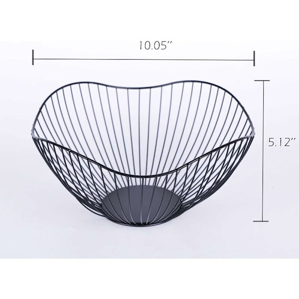 Musta Metalli Hedelmäkori Metalli Hedelmäkori 27x13 cm Rauta Hedelmäkori Metalli Hedelmäkori Moderni Pyöreä Hedelmäkori