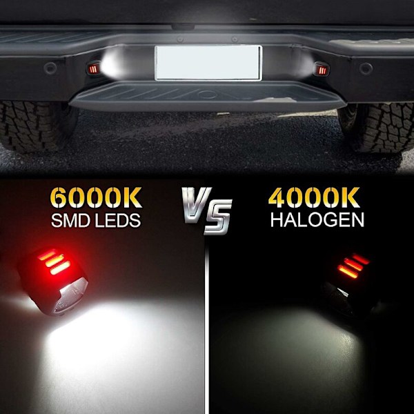 2 stk Røde Rør Smd Led Nummerplate Lys For Navara D40 2005-2016