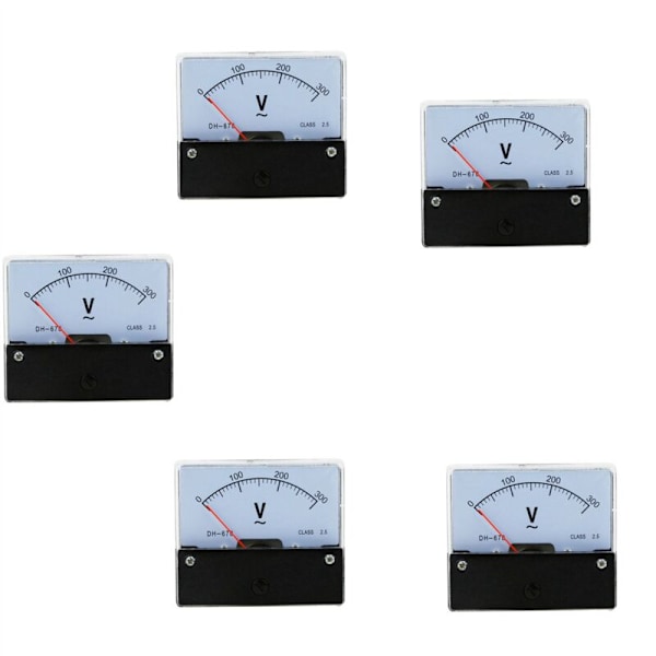 5X Rektangulär DH670 Voltmeter Analog Spänningspanelmätare AC 0-300V