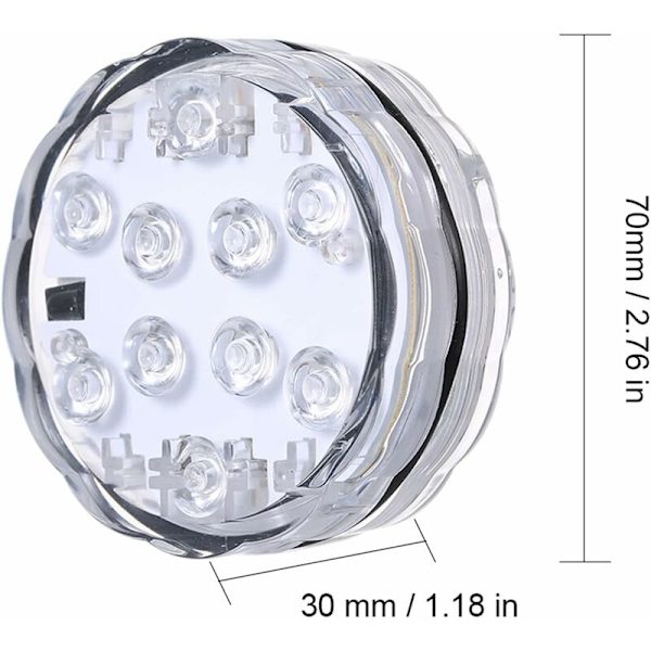 Akvarielys Ten LED Letvægts Nedsænkelig Vandtæt Under Vand Lys Multifarvet Akvarium Dykning Lys Under Vand Kontrol Lampe til Ferskvands A