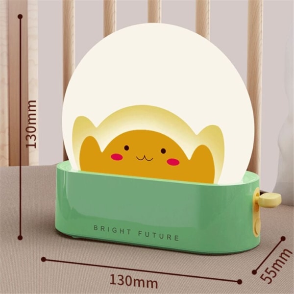 Natlampe, sød Kawaii-dekoration til soveværelsesseng, genopladelig LED-toastbrød med timer og justerbar lysstyrke
